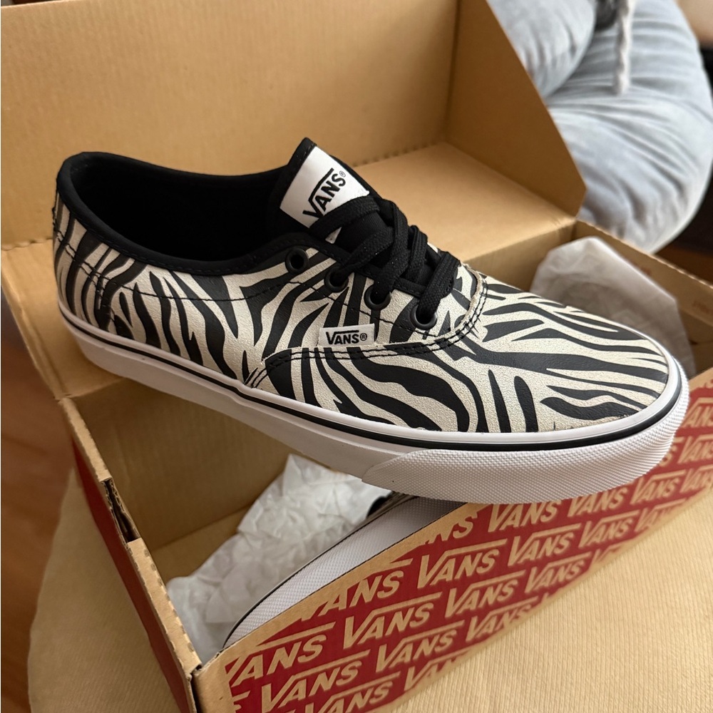 Vans Black and White Zebra Pattern Shoes